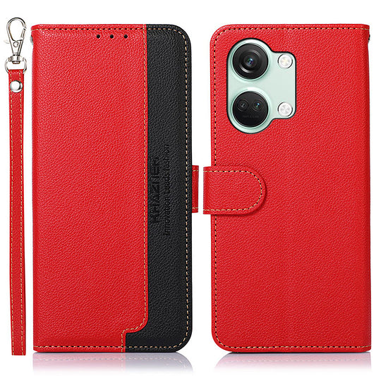 KHAZNEH For OnePlus Nord 3 5G / Ace 2V Phone Case PU Leather Litchi Texture RFID Blocking Stand Wallet Cover