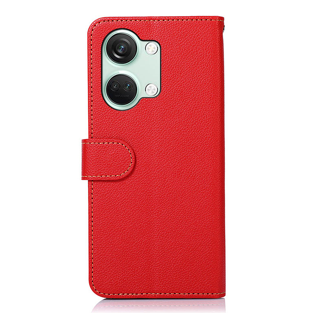 KHAZNEH For OnePlus Nord 3 5G / Ace 2V Phone Case PU Leather Litchi Texture RFID Blocking Stand Wallet Cover
