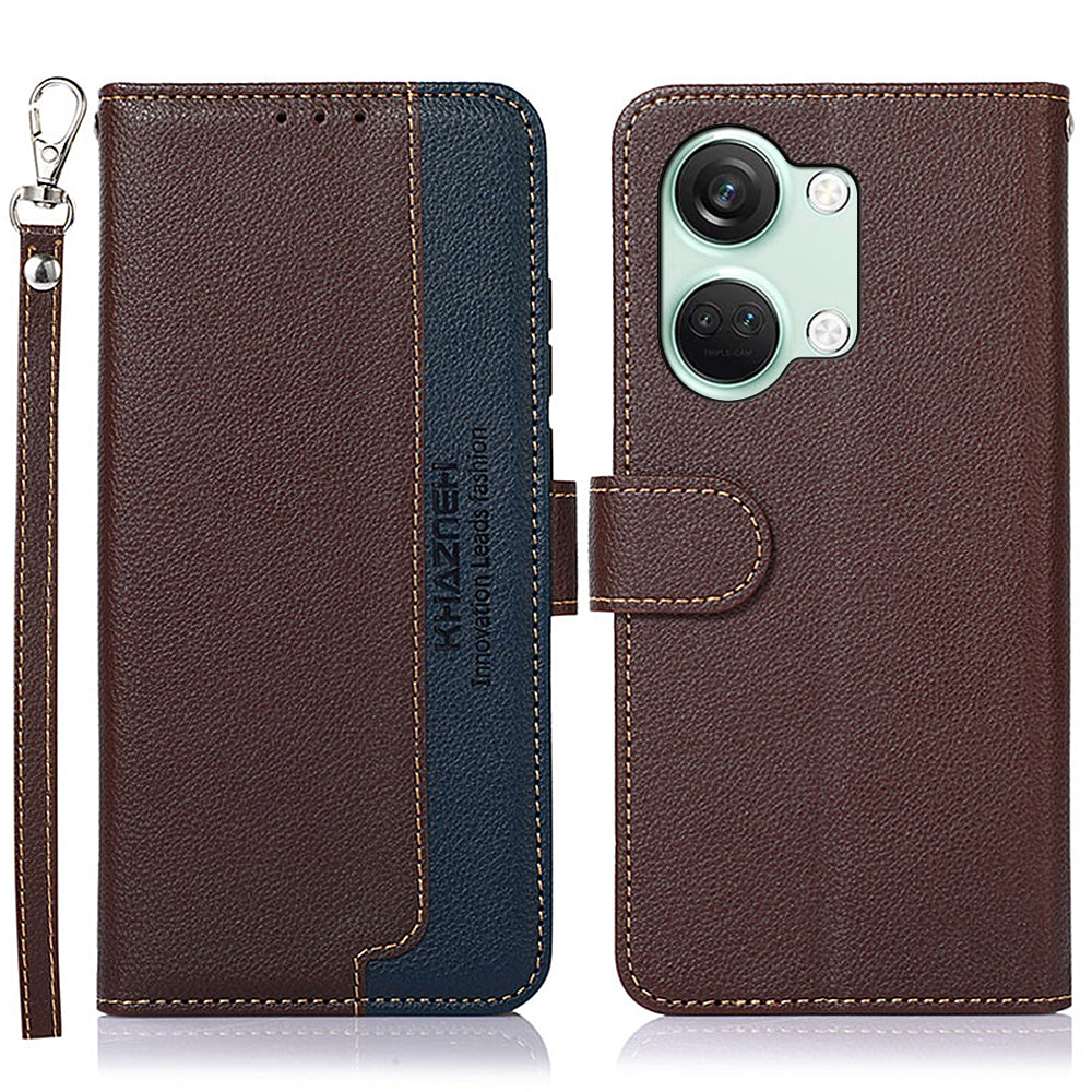 KHAZNEH For OnePlus Nord 3 5G / Ace 2V Phone Case PU Leather Litchi Texture RFID Blocking Stand Wallet Cover
