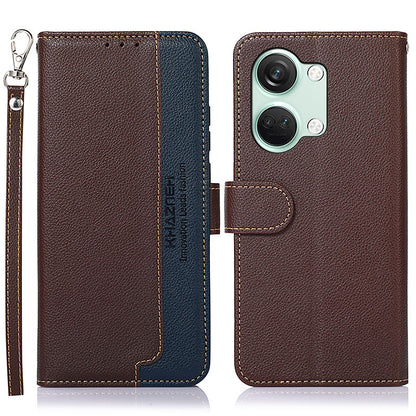 KHAZNEH For OnePlus Nord 3 5G / Ace 2V Phone Case PU Leather Litchi Texture RFID Blocking Stand Wallet Cover