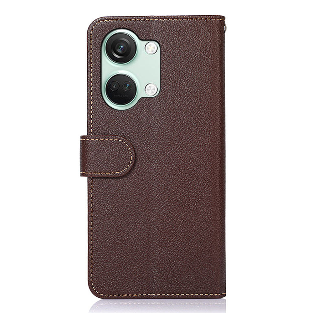 KHAZNEH For OnePlus Nord 3 5G / Ace 2V Phone Case PU Leather Litchi Texture RFID Blocking Stand Wallet Cover