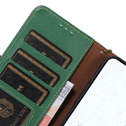 RFID Blocking Phone Case for OnePlus Nord 3 5G / Ace 2V , Genuine Cow Leather Stand Wallet Cover