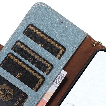 RFID Blocking Phone Case for OnePlus Nord 3 5G / Ace 2V , Genuine Cow Leather Stand Wallet Cover
