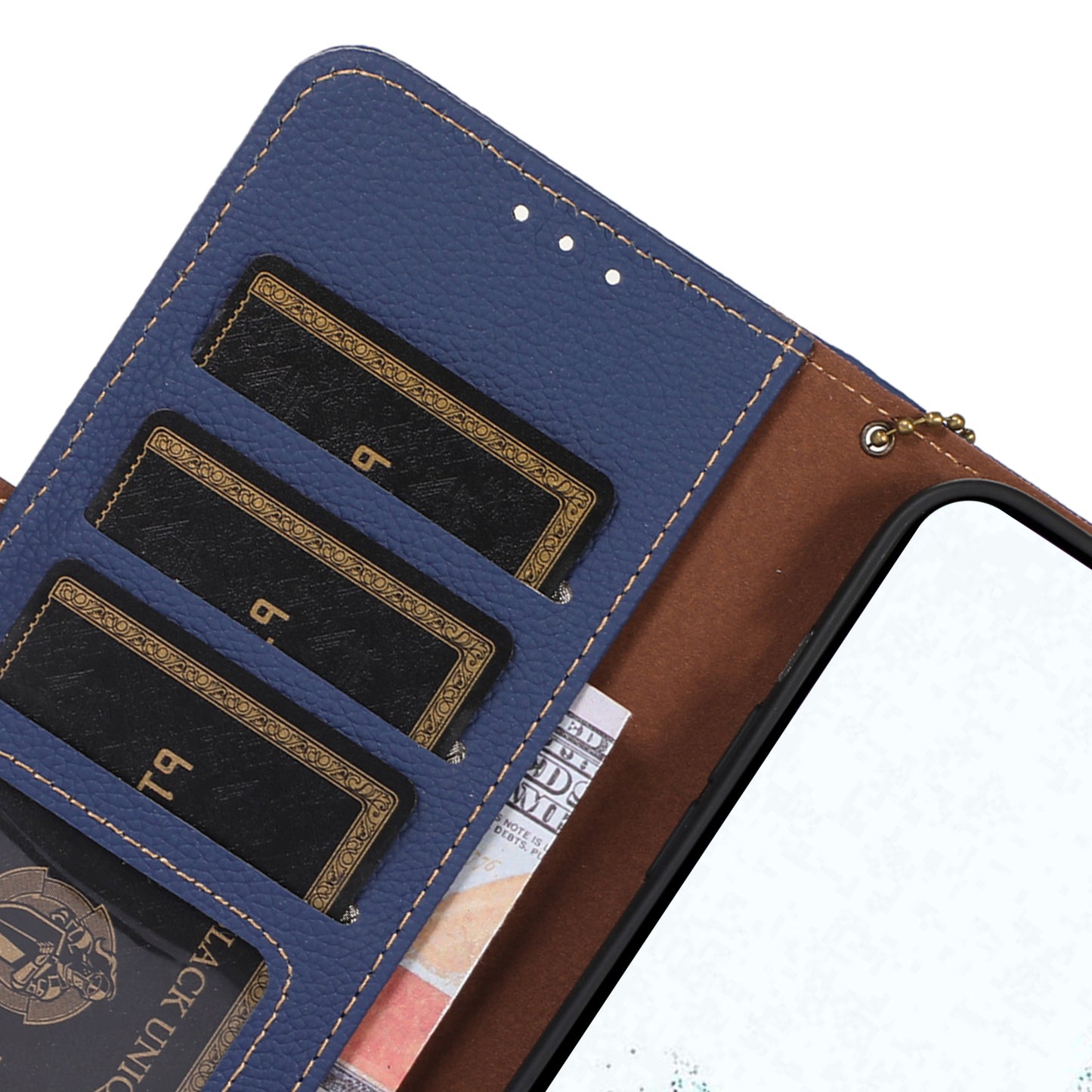 RFID Blocking Phone Case for OnePlus Nord 3 5G / Ace 2V , Genuine Cow Leather Stand Wallet Cover