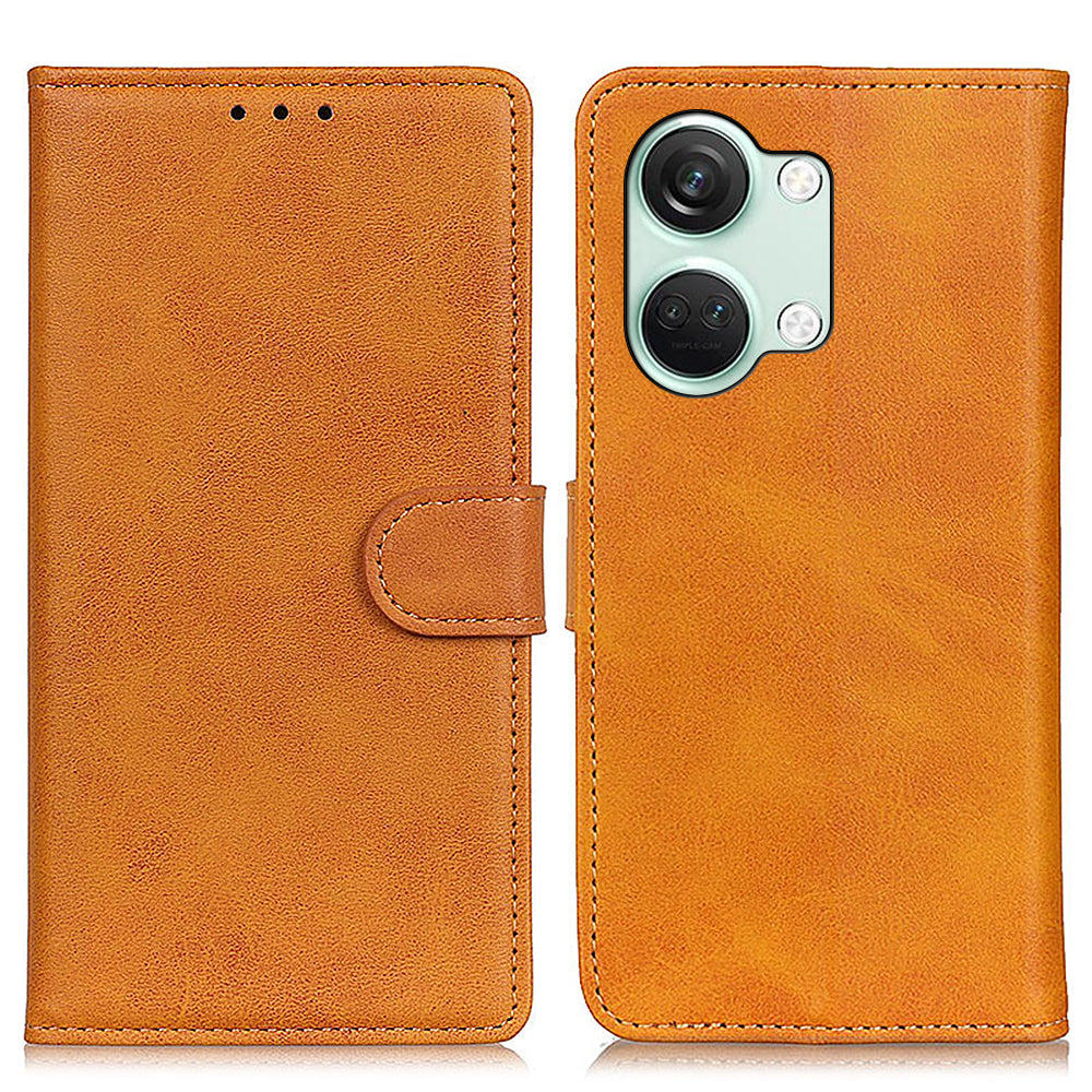 OnePlus Ace 2V / Nord 3 5G Cowhide Texture Phone Case PU Leather Foldable Stand Wallet Cover