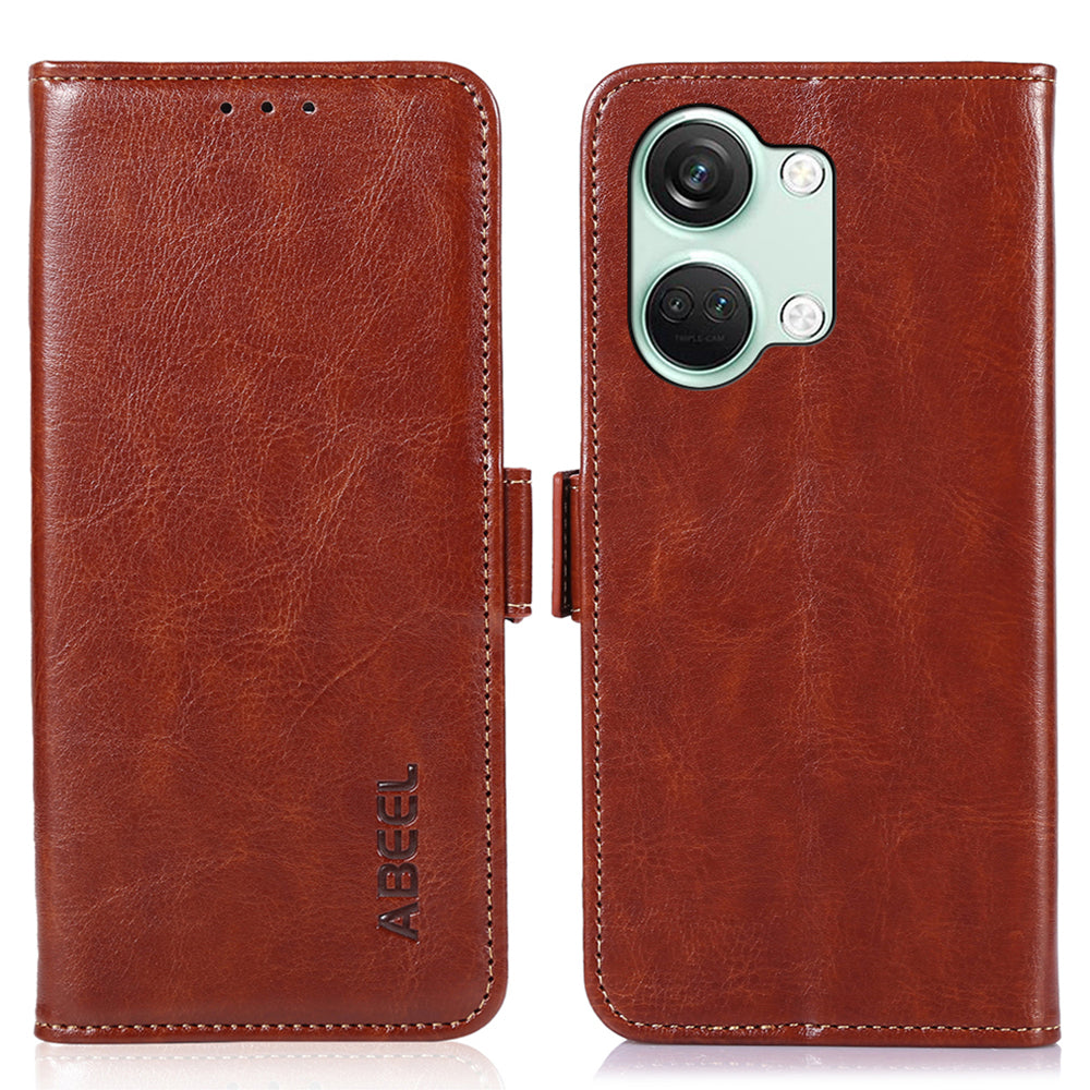 ABEEL For OnePlus Ace 2V / Nord 3 5G Crazy Horse Texture Wallet Phone Case PU Leather Stand Cover