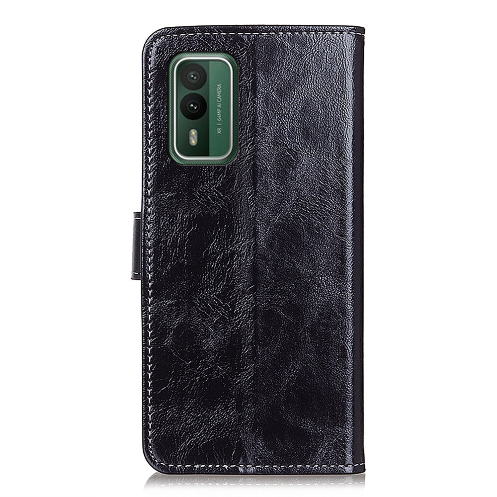 For Nokia XR21 Leather Wallet Phone Case Retro Crazy Horse Texture Anti-drop Stand Shell