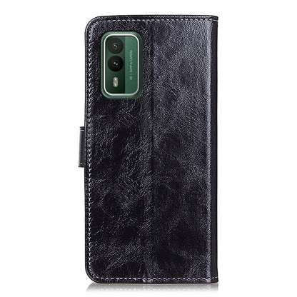 For Nokia XR21 Leather Wallet Phone Case Retro Crazy Horse Texture Anti-drop Stand Shell