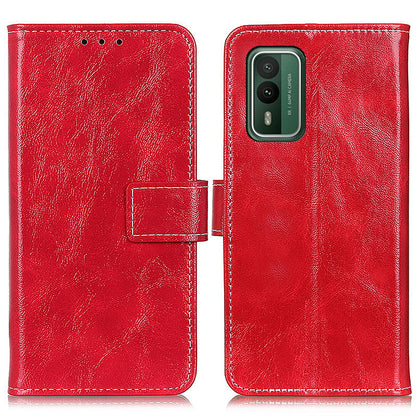 For Nokia XR21 Leather Wallet Phone Case Retro Crazy Horse Texture Anti-drop Stand Shell