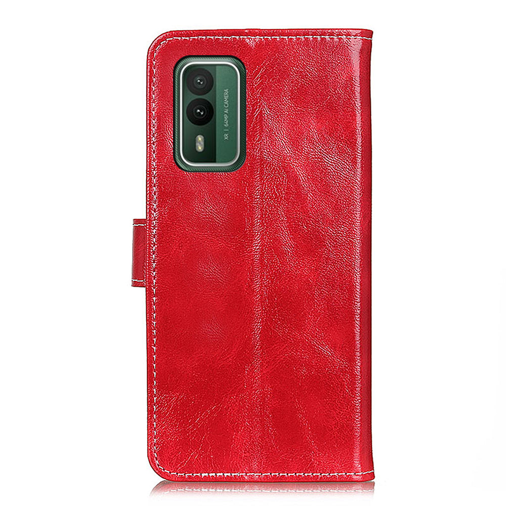 For Nokia XR21 Leather Wallet Phone Case Retro Crazy Horse Texture Anti-drop Stand Shell