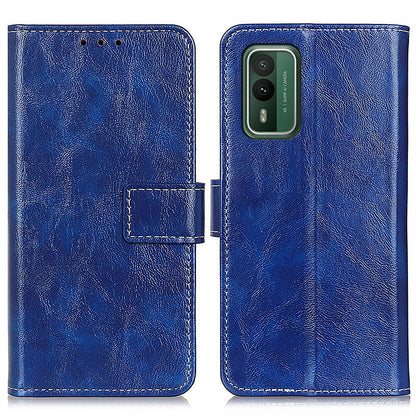 For Nokia XR21 Leather Wallet Phone Case Retro Crazy Horse Texture Anti-drop Stand Shell