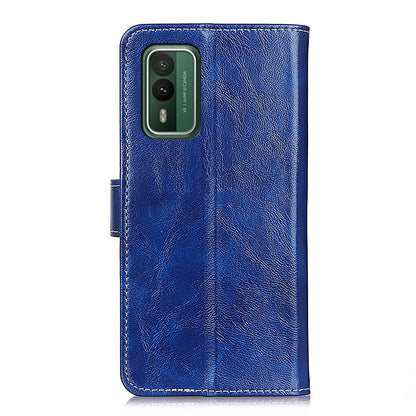 For Nokia XR21 Leather Wallet Phone Case Retro Crazy Horse Texture Anti-drop Stand Shell