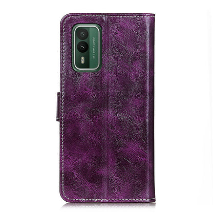 For Nokia XR21 Leather Wallet Phone Case Retro Crazy Horse Texture Anti-drop Stand Shell