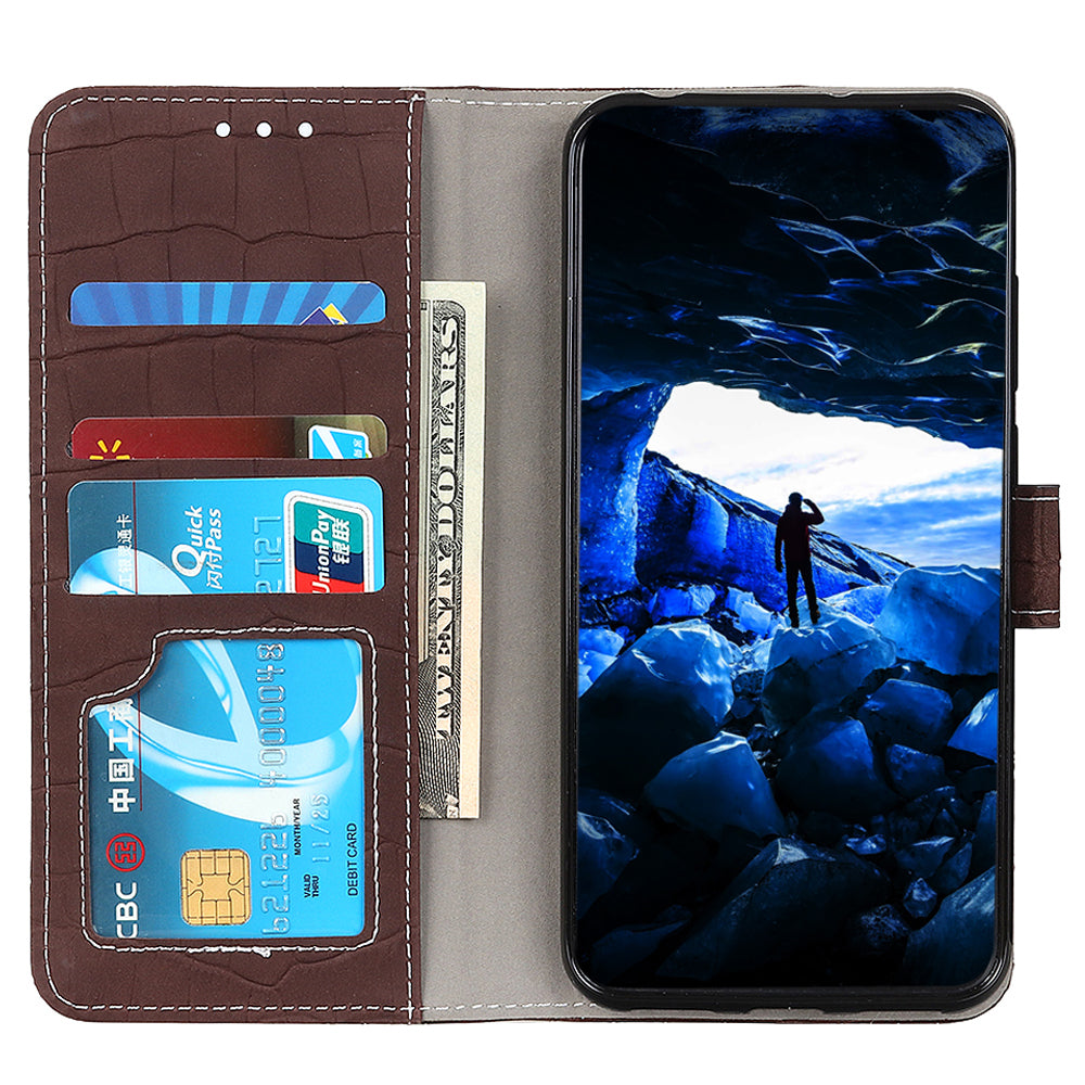 For Nokia XR21 Crocodile Texture Phone Case PU Leather Magnetic Clasp Wallet Stand Cover