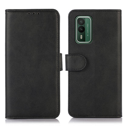 PU Leather Phone Case for Nokia XR21 , Cowhide Texture Phone Cover with Wallet Stand