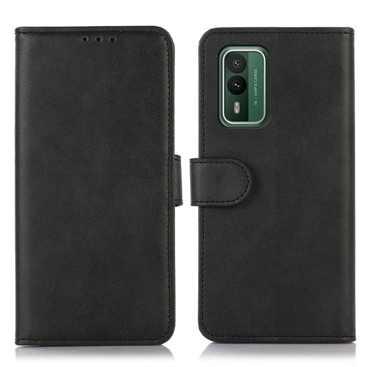 PU Leather Phone Case for Nokia XR21 , Cowhide Texture Phone Cover with Wallet Stand