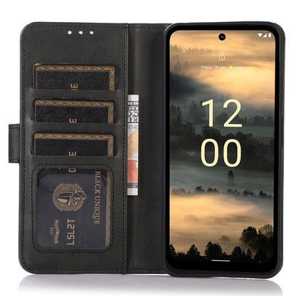 PU Leather Phone Case for Nokia XR21 , Cowhide Texture Phone Cover with Wallet Stand