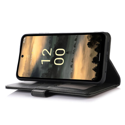 PU Leather Phone Case for Nokia XR21 , Cowhide Texture Phone Cover with Wallet Stand