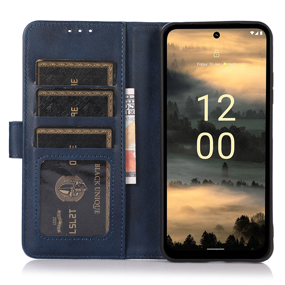 PU Leather Phone Case for Nokia XR21 , Cowhide Texture Phone Cover with Wallet Stand