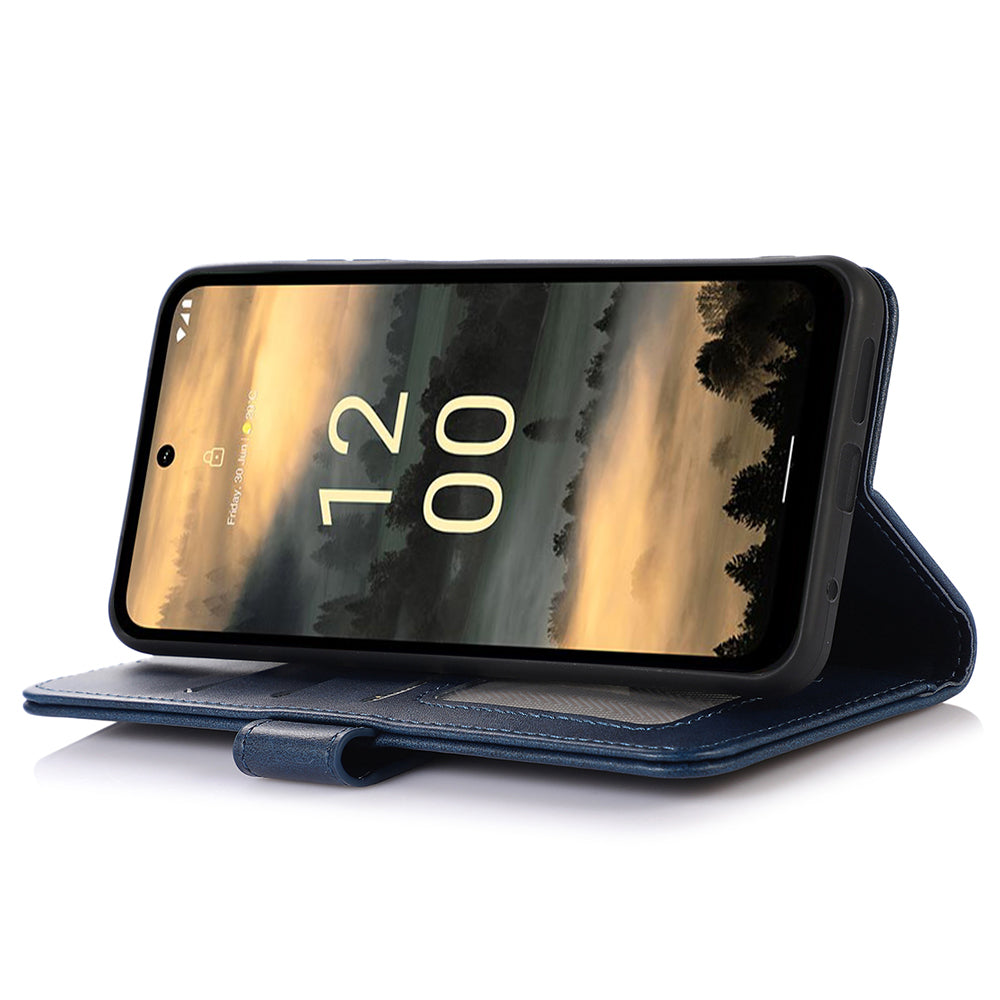 PU Leather Phone Case for Nokia XR21 , Cowhide Texture Phone Cover with Wallet Stand