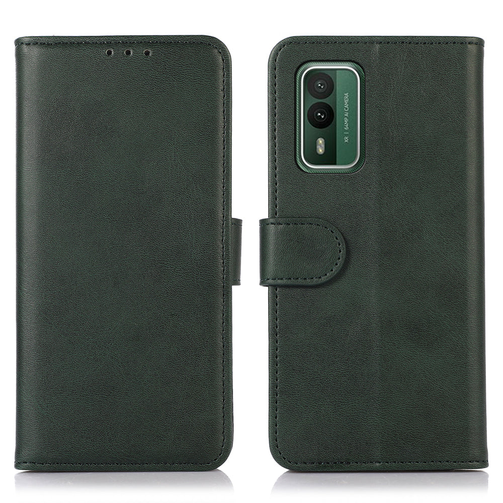 PU Leather Phone Case for Nokia XR21 , Cowhide Texture Phone Cover with Wallet Stand