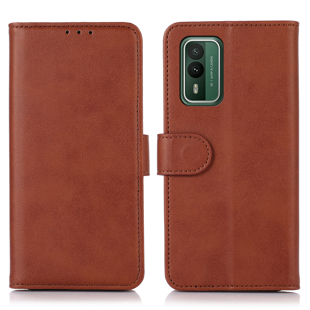 PU Leather Phone Case for Nokia XR21 , Cowhide Texture Phone Cover with Wallet Stand
