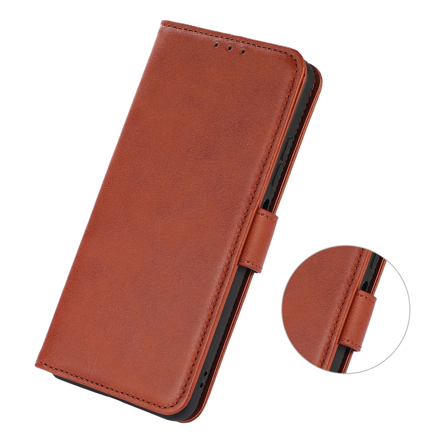 PU Leather Phone Case for Nokia XR21 , Cowhide Texture Phone Cover with Wallet Stand