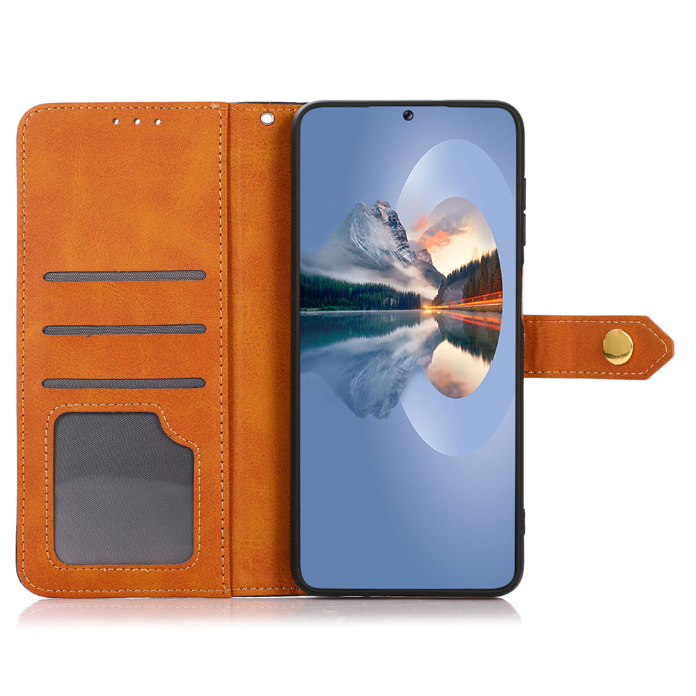 KHAZNEH For Realme C53 4G / Narzo N53 4G Wallet Cowhide Texture Phone Cover PU Leather Anti-scratch Stand Shell