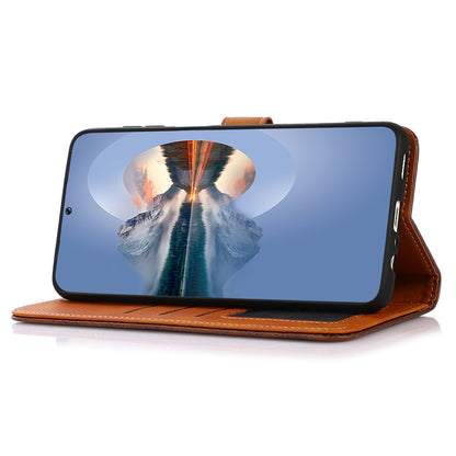 KHAZNEH For Realme C53 4G / Narzo N53 4G Wallet Cowhide Texture Phone Cover PU Leather Anti-scratch Stand Shell