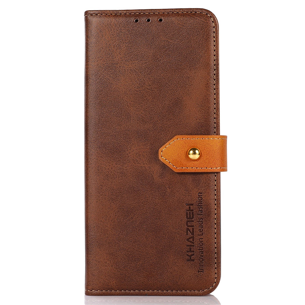 KHAZNEH For Realme C53 4G / Narzo N53 4G Wallet Cowhide Texture Phone Cover PU Leather Anti-scratch Stand Shell