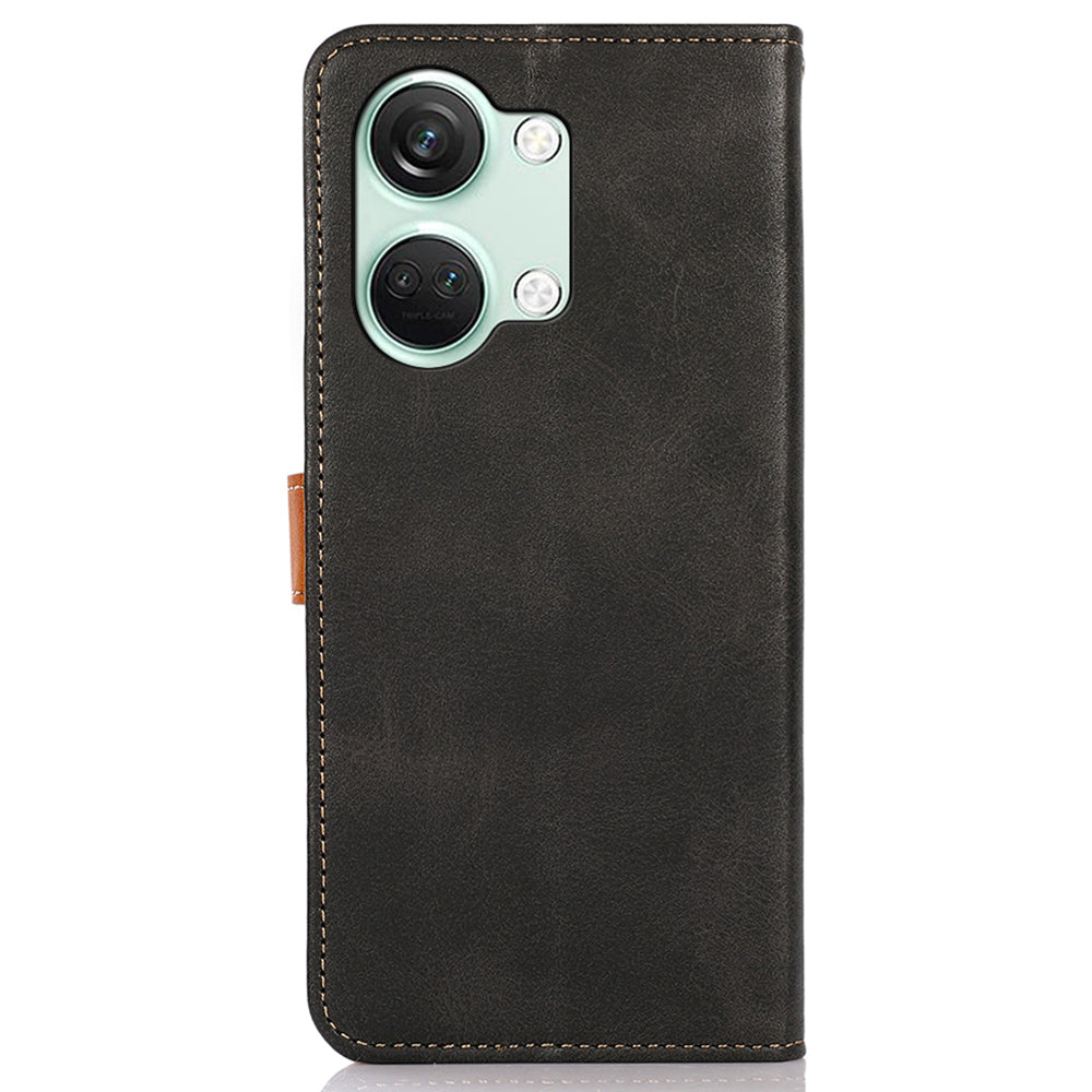 KHAZNEH For OnePlus Nord 3 5G / Ace 2V Cowhide Texture PU Leather Case Phone Shell Phone Stand Cover Wallet