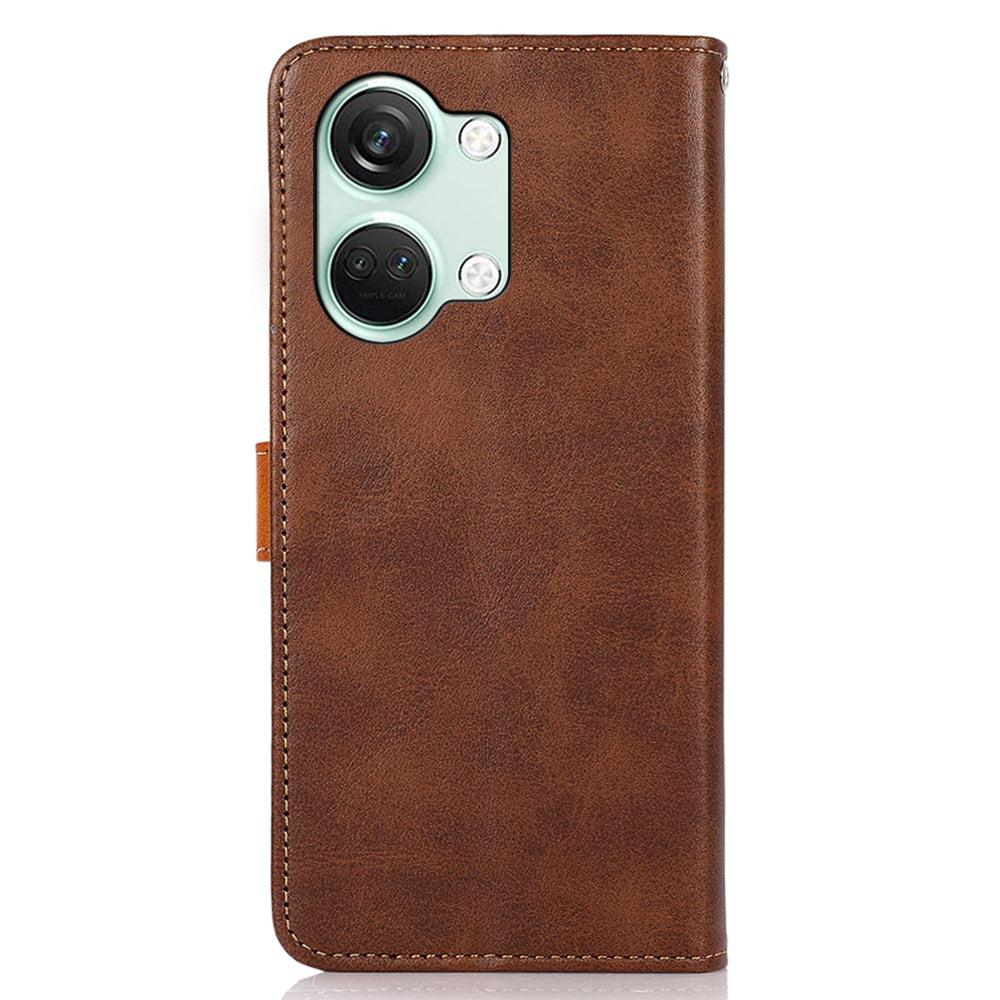 KHAZNEH For OnePlus Nord 3 5G / Ace 2V Cowhide Texture PU Leather Case Phone Shell Phone Stand Cover Wallet