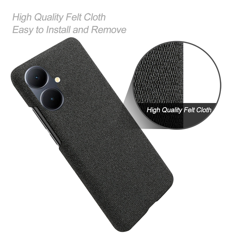 For vivo Y78+ 5G Cloth+Hard PC Phone Case Anti-Scratch Shockproof Cover