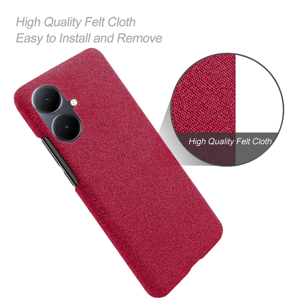 For vivo Y78+ 5G Cloth+Hard PC Phone Case Anti-Scratch Shockproof Cover