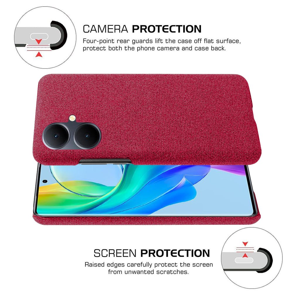 For vivo Y78+ 5G Cloth+Hard PC Phone Case Anti-Scratch Shockproof Cover