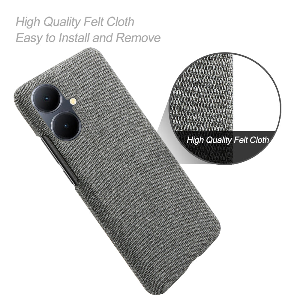 For vivo Y78+ 5G Cloth+Hard PC Phone Case Anti-Scratch Shockproof Cover