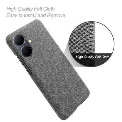 For vivo Y78+ 5G Cloth+Hard PC Phone Case Anti-Scratch Shockproof Cover