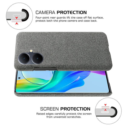 For vivo Y78+ 5G Cloth+Hard PC Phone Case Anti-Scratch Shockproof Cover