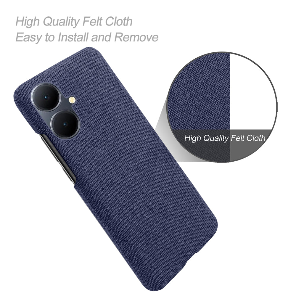 For vivo Y78+ 5G Cloth+Hard PC Phone Case Anti-Scratch Shockproof Cover