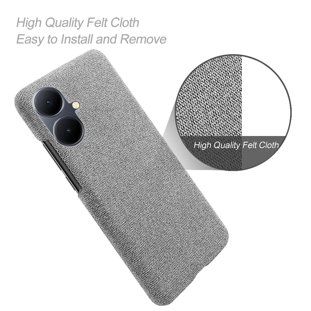 For vivo Y78+ 5G Cloth+Hard PC Phone Case Anti-Scratch Shockproof Cover