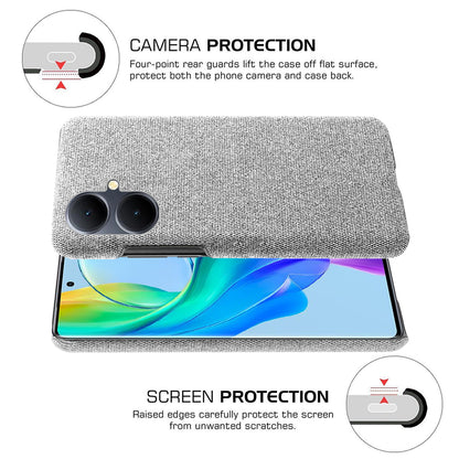 For vivo Y78+ 5G Cloth+Hard PC Phone Case Anti-Scratch Shockproof Cover