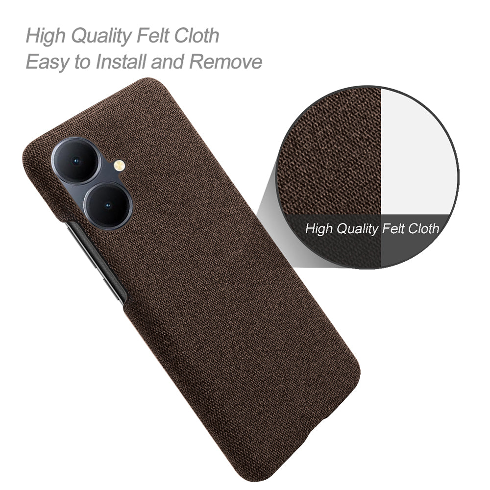 For vivo Y78+ 5G Cloth+Hard PC Phone Case Anti-Scratch Shockproof Cover