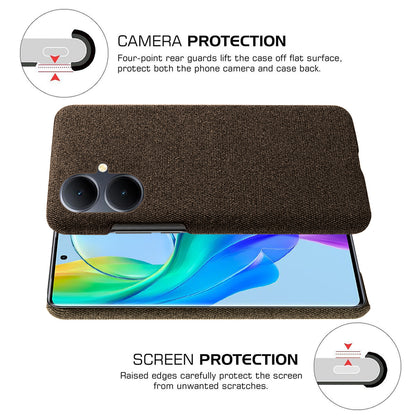 For vivo Y78+ 5G Cloth+Hard PC Phone Case Anti-Scratch Shockproof Cover