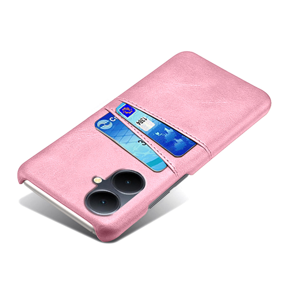 Dual Card Slots Phone Cover for vivo Y78+ 5G , PU Leather Coated PC Protective Case