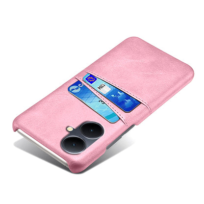 Dual Card Slots Phone Cover for vivo Y78+ 5G , PU Leather Coated PC Protective Case