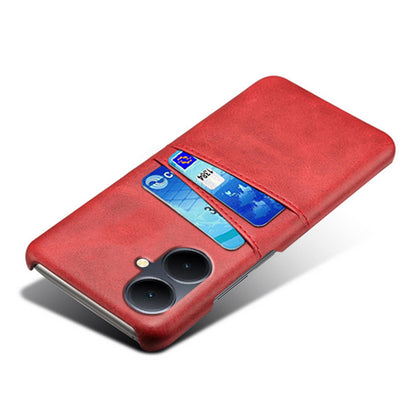 Dual Card Slots Phone Cover for vivo Y78+ 5G , PU Leather Coated PC Protective Case