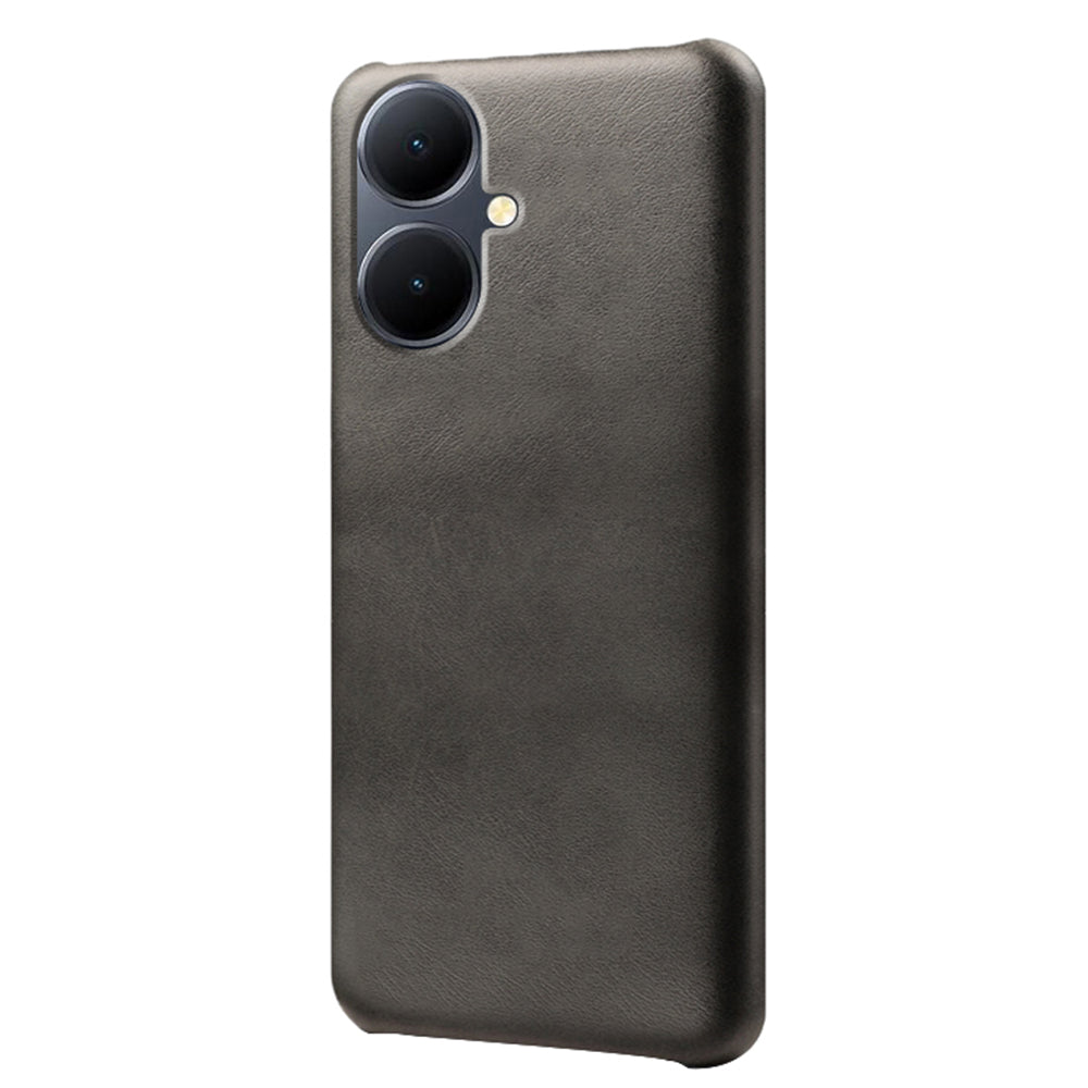 For vivo Y78+ 5G Calf Texture Phone Case PU Leather Coated PC Protective Cover