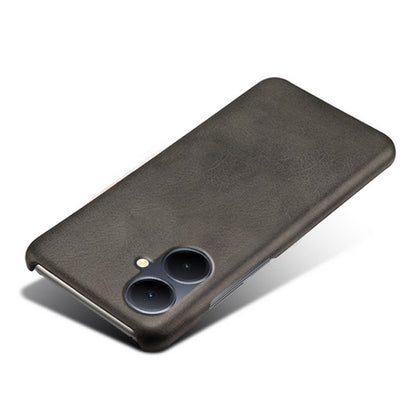 For vivo Y78+ 5G Calf Texture Phone Case PU Leather Coated PC Protective Cover