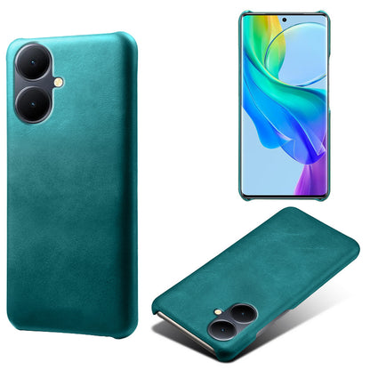 For vivo Y78+ 5G Calf Texture Phone Case PU Leather Coated PC Protective Cover