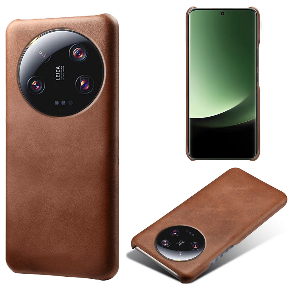 For Xiaomi 13 Ultra PU Leather+PC Phone Cover Calf Texture Anti-Scratch Back Case